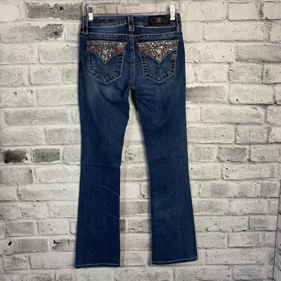 Miss Me Denim - Miss Me Boot Rhinestone Embellished Low Rise Bootcut Jeans